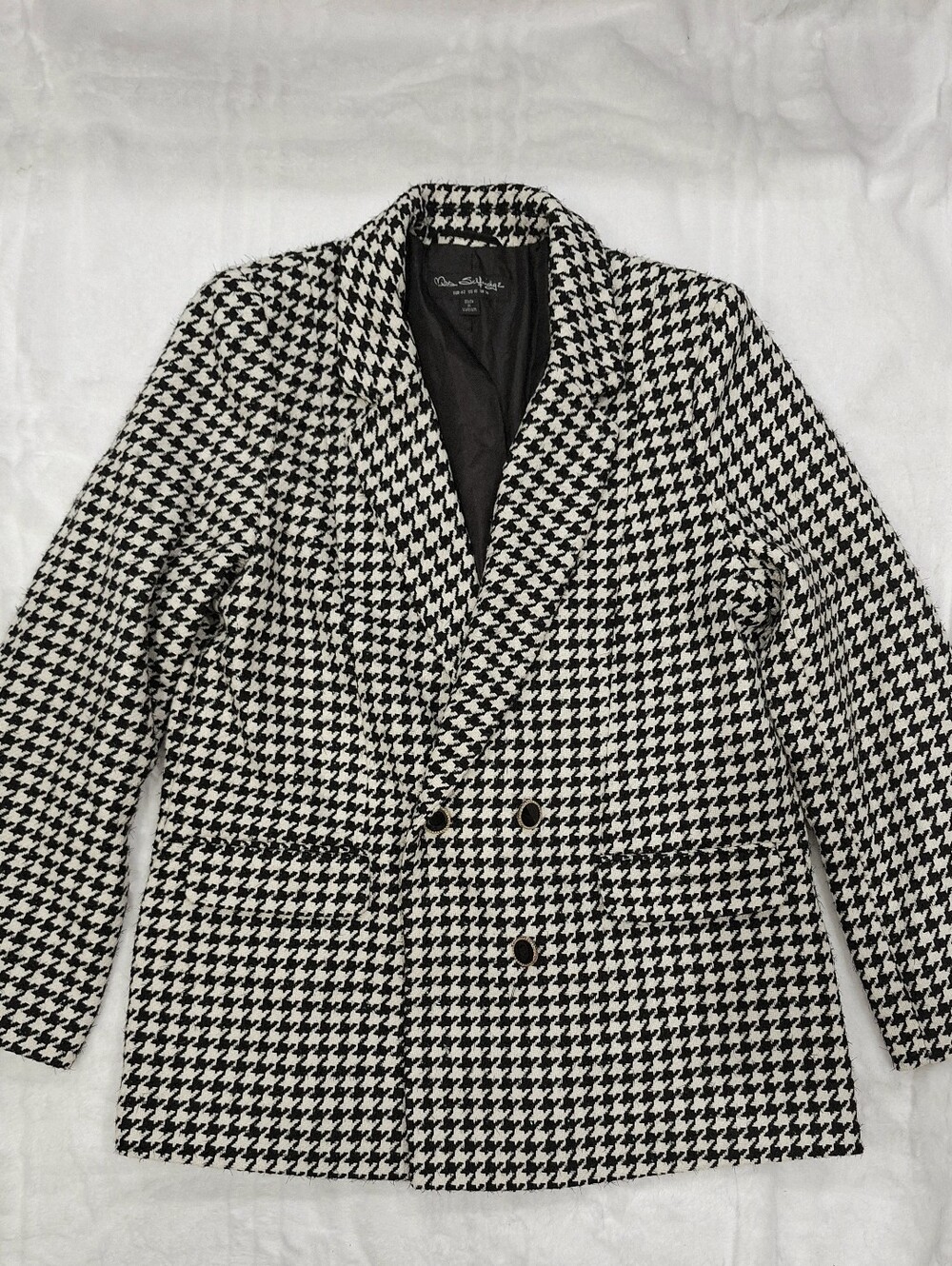 Miss Selfridge Black & White Houndstooth Blazer